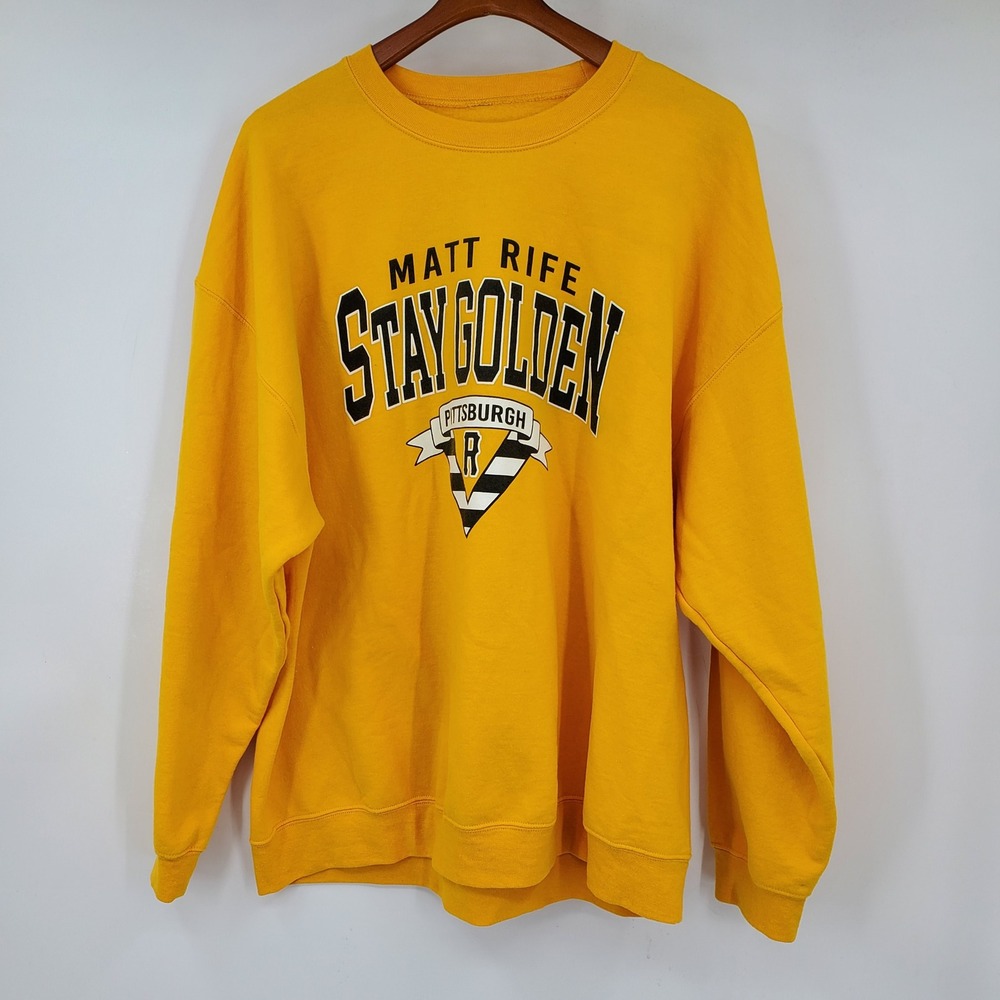 Matt Rife Stay Golden Tour Pittsburgh Yellow Sweatshirt 2XL Limited Edition